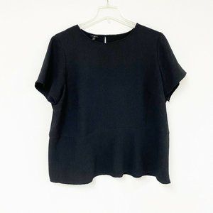 Talbots Black Peplum Style Textured Blouse 20W